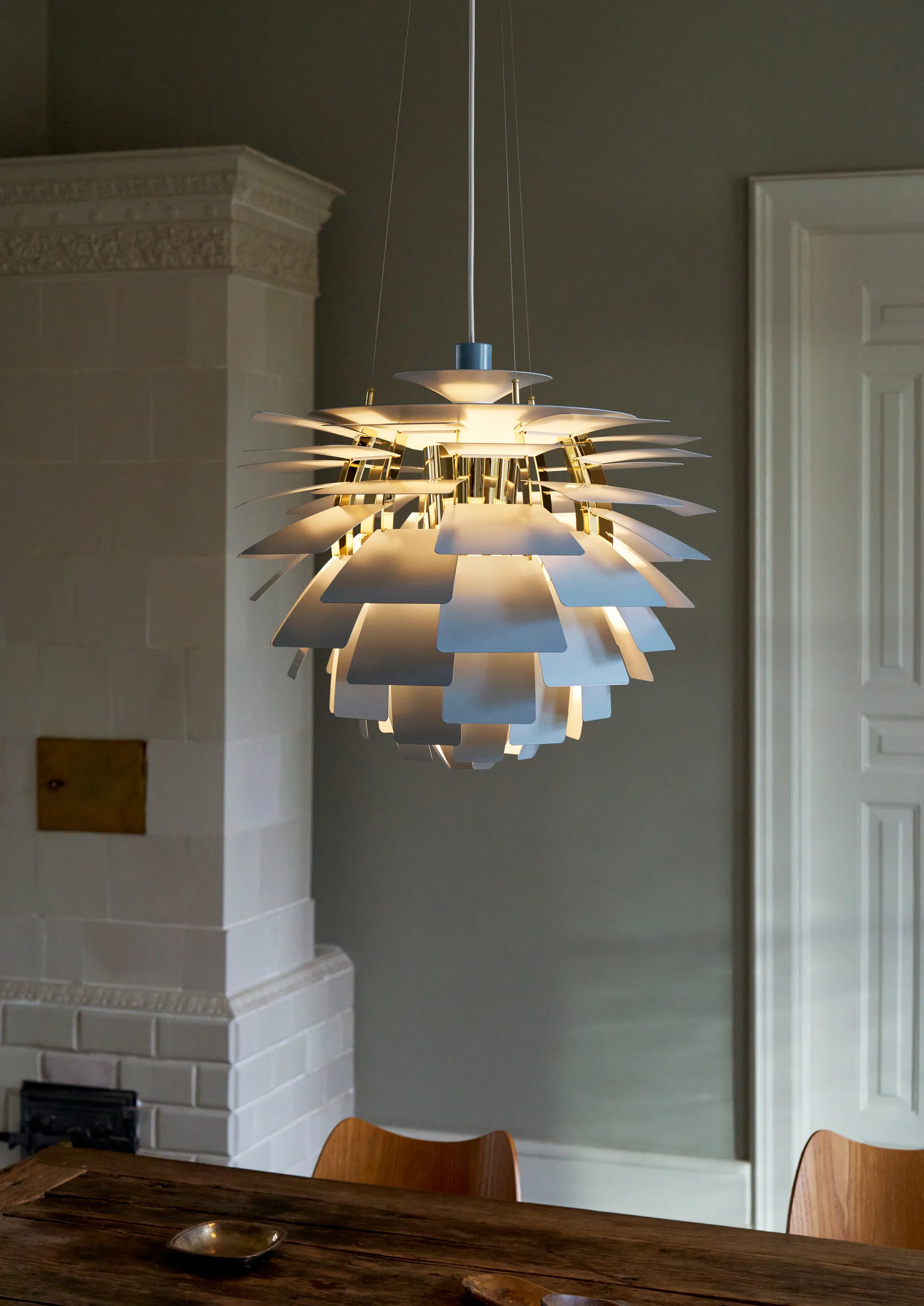 PH Artichoke -kattolamppu Ø48 cm, Dusty blue-brass metallised Louis Poulsen