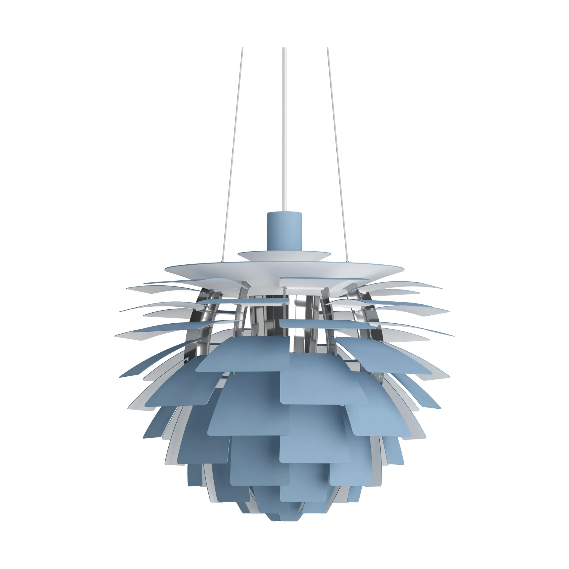 PH Artichoke -kattolamppu Ø48 cm, Dusty blue-high lustre chrome plated Louis Poulsen