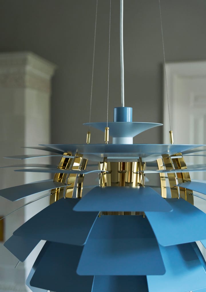 PH Artichoke -kattolamppu Ø60 cm, Dusty blue-brass metallised Louis Poulsen