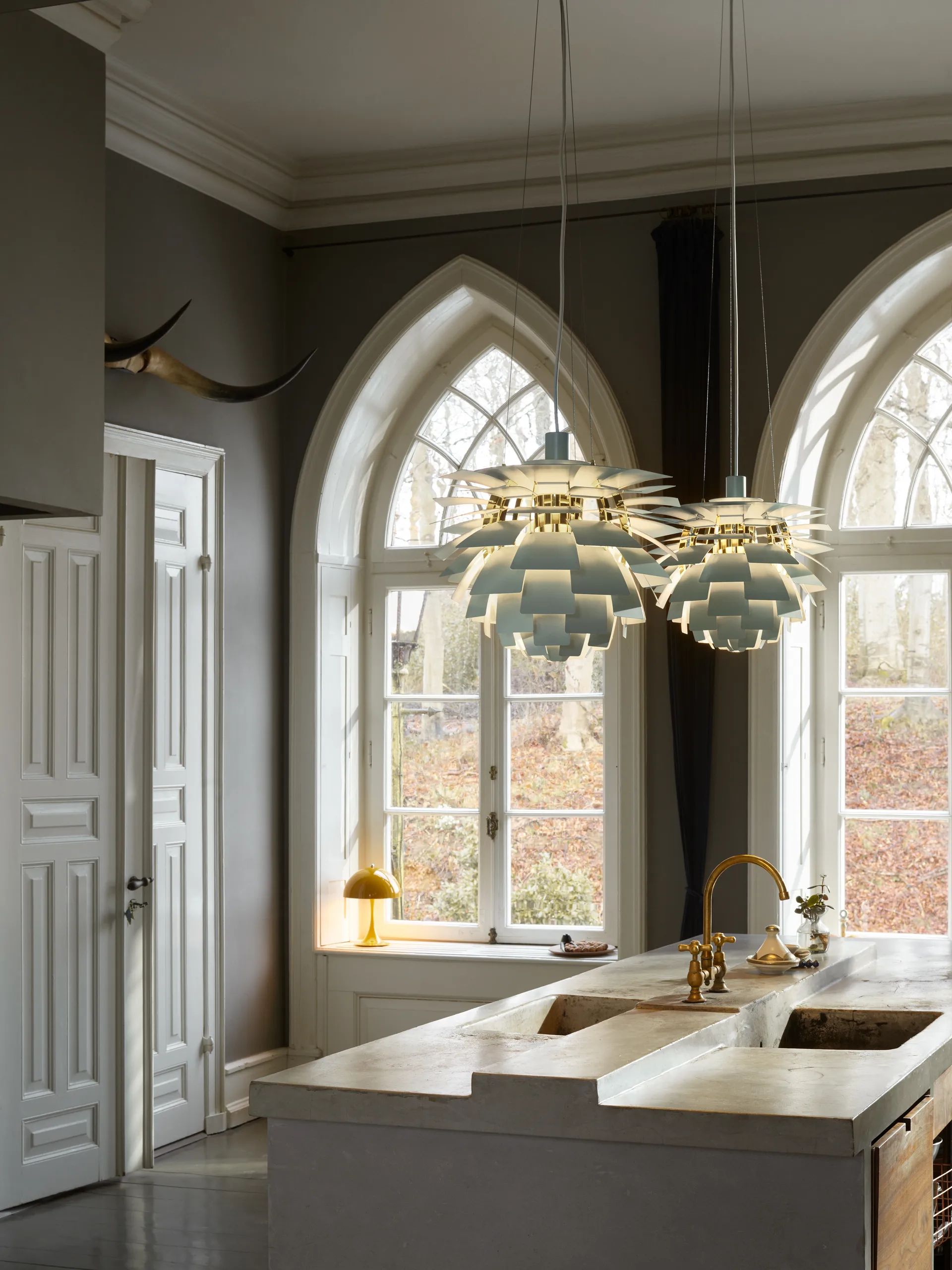 PH Artichoke -kattolamppu Ø60 cm, Dusty green-high lustre chrome plated Louis Poulsen