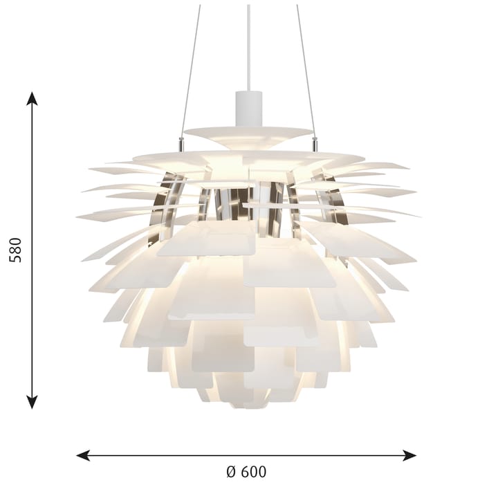 PH Artichoke -kattolamppu Ø60 cm, Valkoinen Louis Poulsen