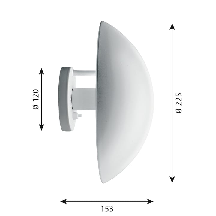 PH Hat -seinälamppu Ø22,5 cm, Valkoinen Louis Poulsen
