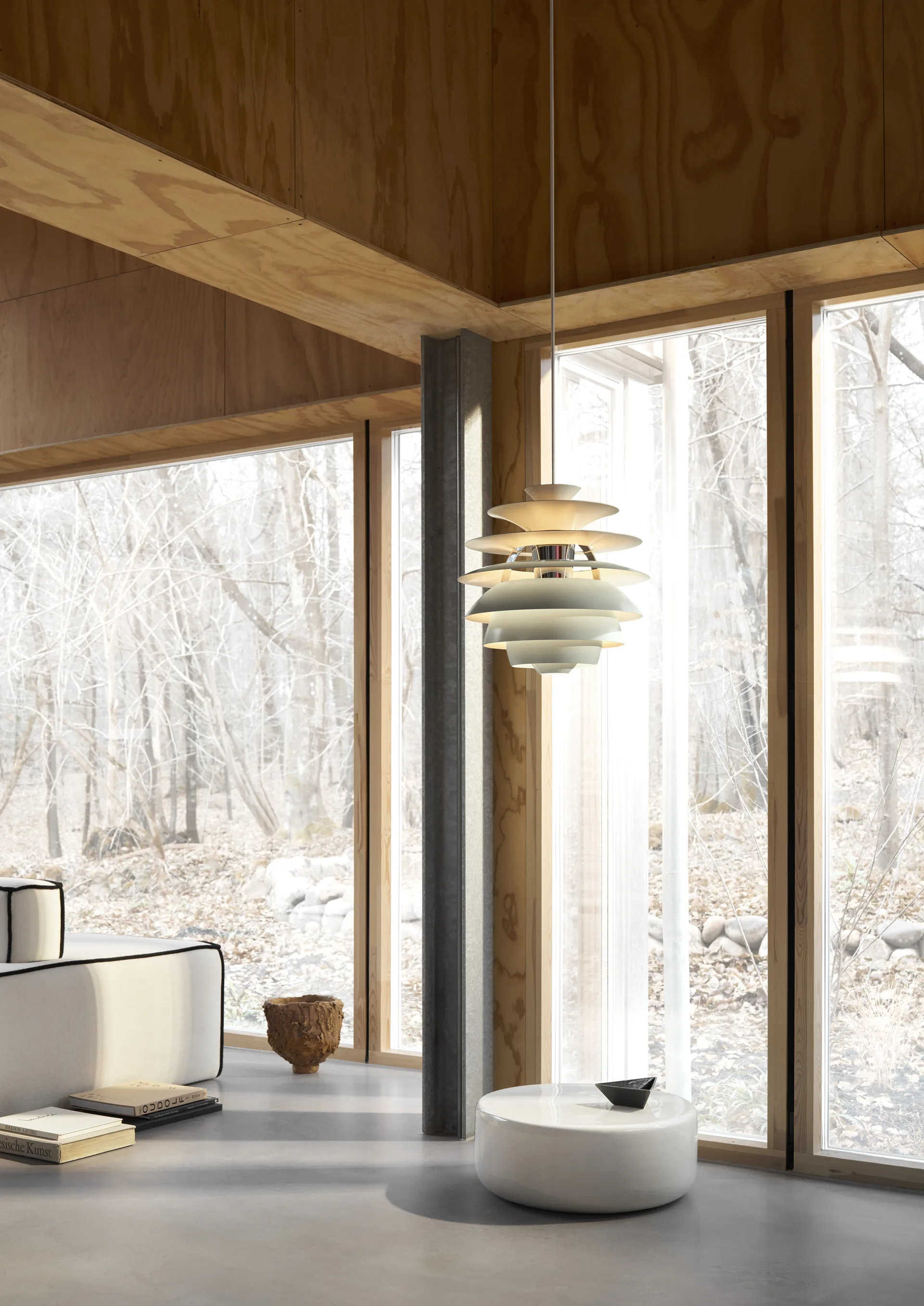 PH Snowball -kattolamppu, Dusty blue-chrome Louis Poulsen