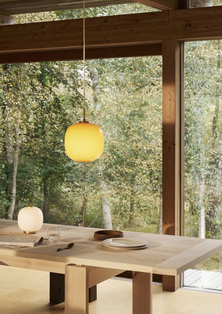VL45 Radiohus kattolamppu Ø25 cm, Brass-amber glass Louis Poulsen