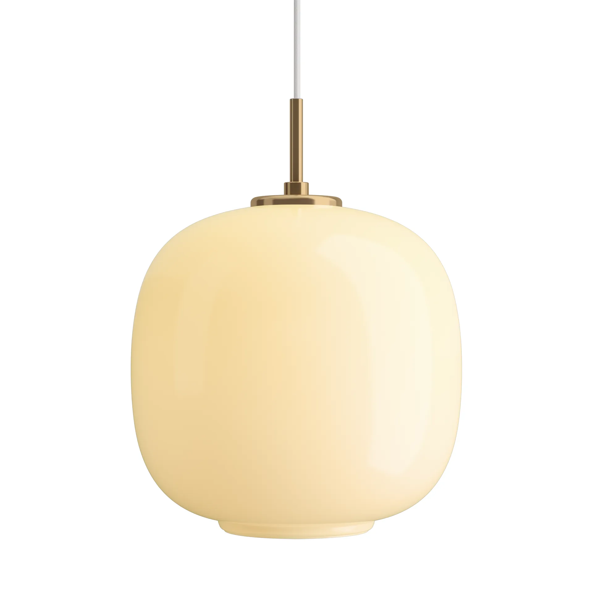 VL45 Radiohus kattolamppu Ø25 cm, Brass-pale yellow glass Louis Poulsen