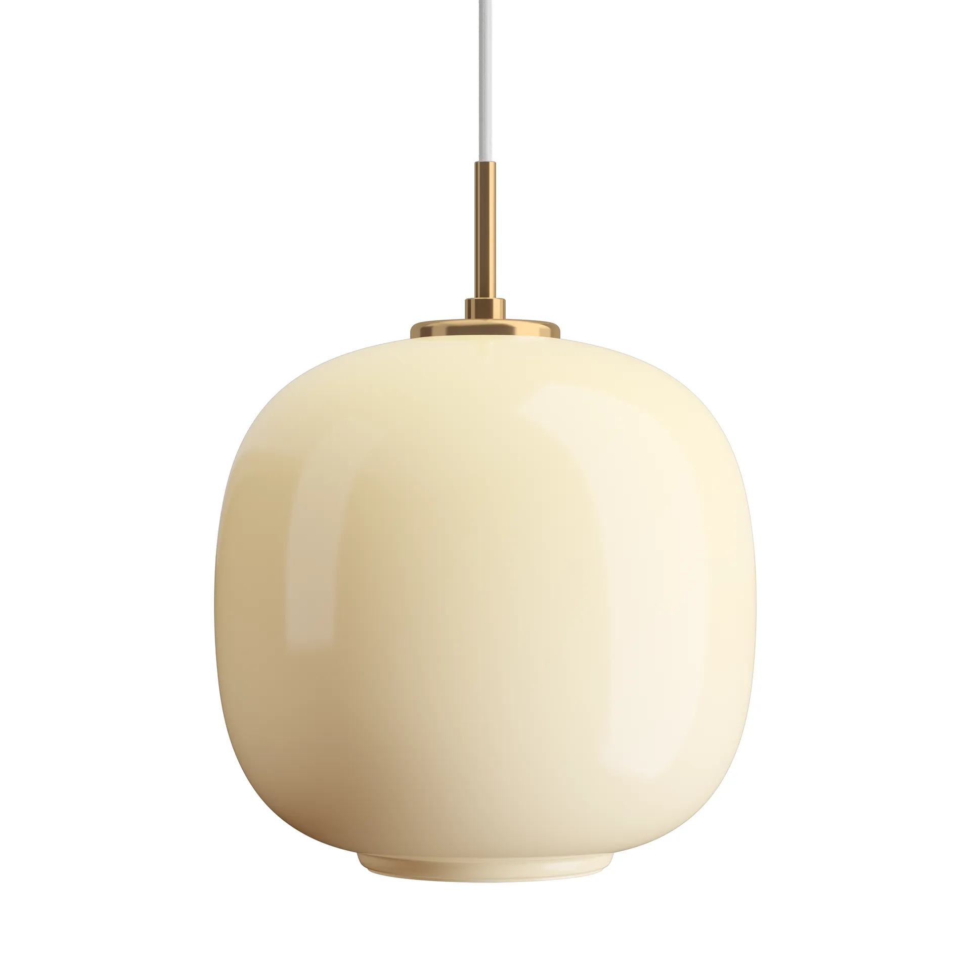 VL45 Radiohus kattolamppu Ø25 cm, Brass-pale yellow glass Louis Poulsen