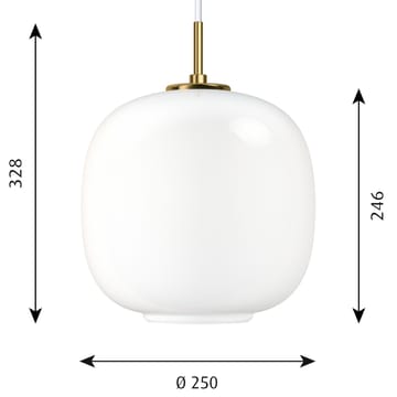 VL45 Radiohus kattolamppu Ø25 cm - Brass-white opal glass - Louis Poulsen