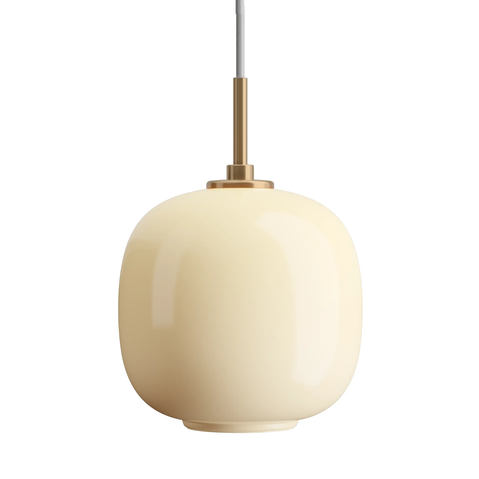 VL45 Radiohus kattovalaisin Ø17,5 cm, Brass-pale yellow glass Louis Poulsen