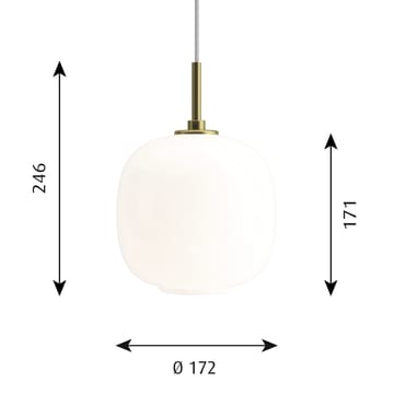 VL45 Radiohus kattovalaisin Ø17,5 cm - Brass-white opal glass - Louis Poulsen