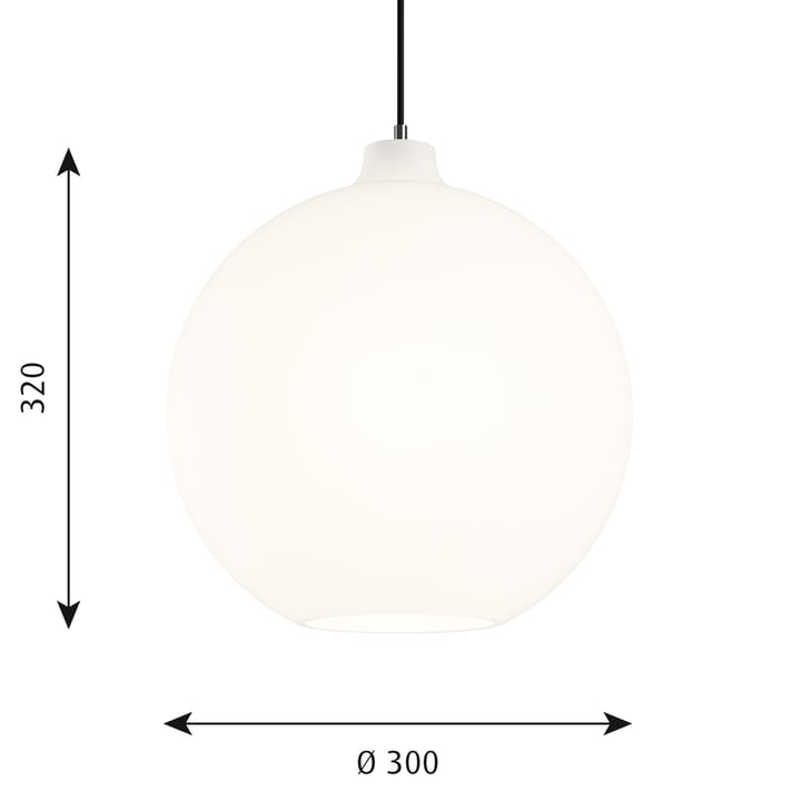 Wohlert -kattolamppu Ø30 cm, Valkoinen opaalilasi Louis Poulsen