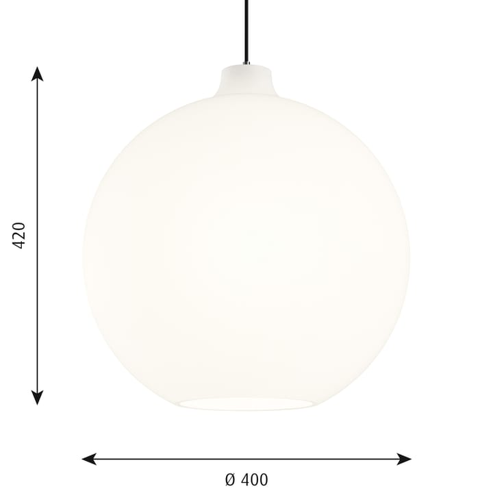 Wohlert -kattolamppu Ø40 cm, Valkoinen opaalilasi Louis Poulsen