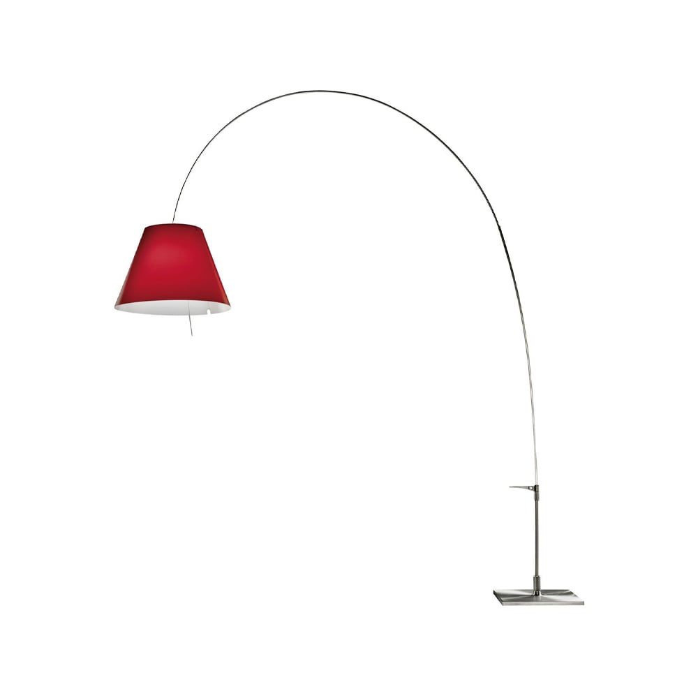 Luceplan Lady Costanza D13E d -lattiavalaisin Punainen varjostin, alumiinirunko
