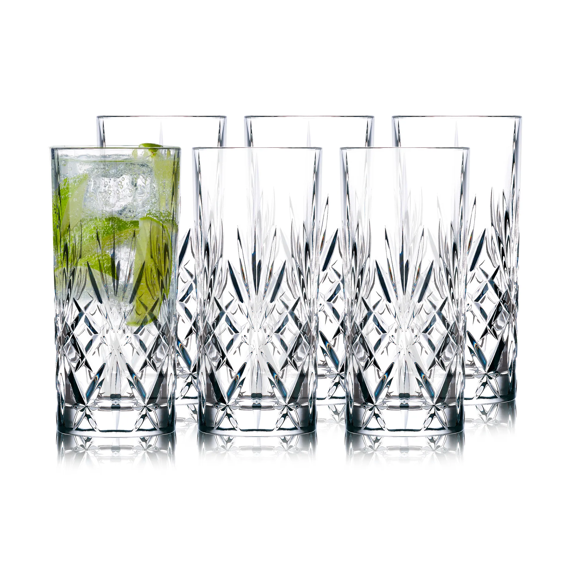 Melodia highball-lasi 36 cl 6-pakkaus, Kristalli Lyngby Glas