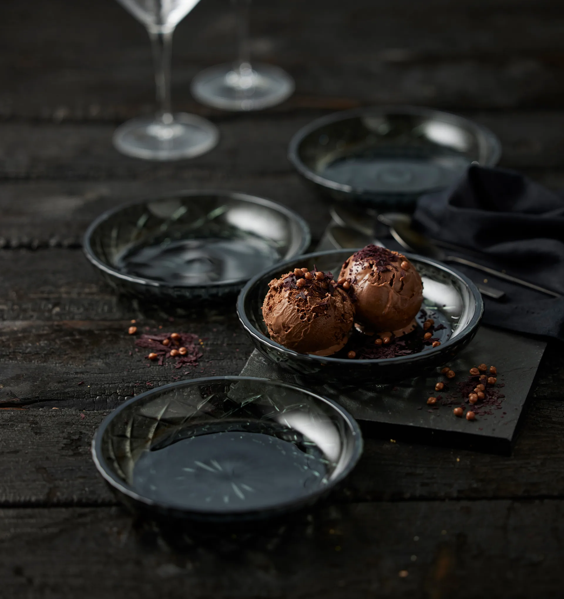 Sorrento leipälautanen Ø 16 cm 4-pakkaus, Smoke Lyngby Glas