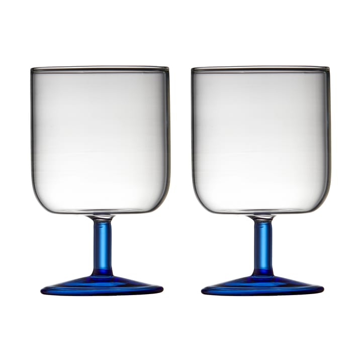 Torino viinilasi 30 cl 2-pakkaus - Clear-blue - Lyngby Glas