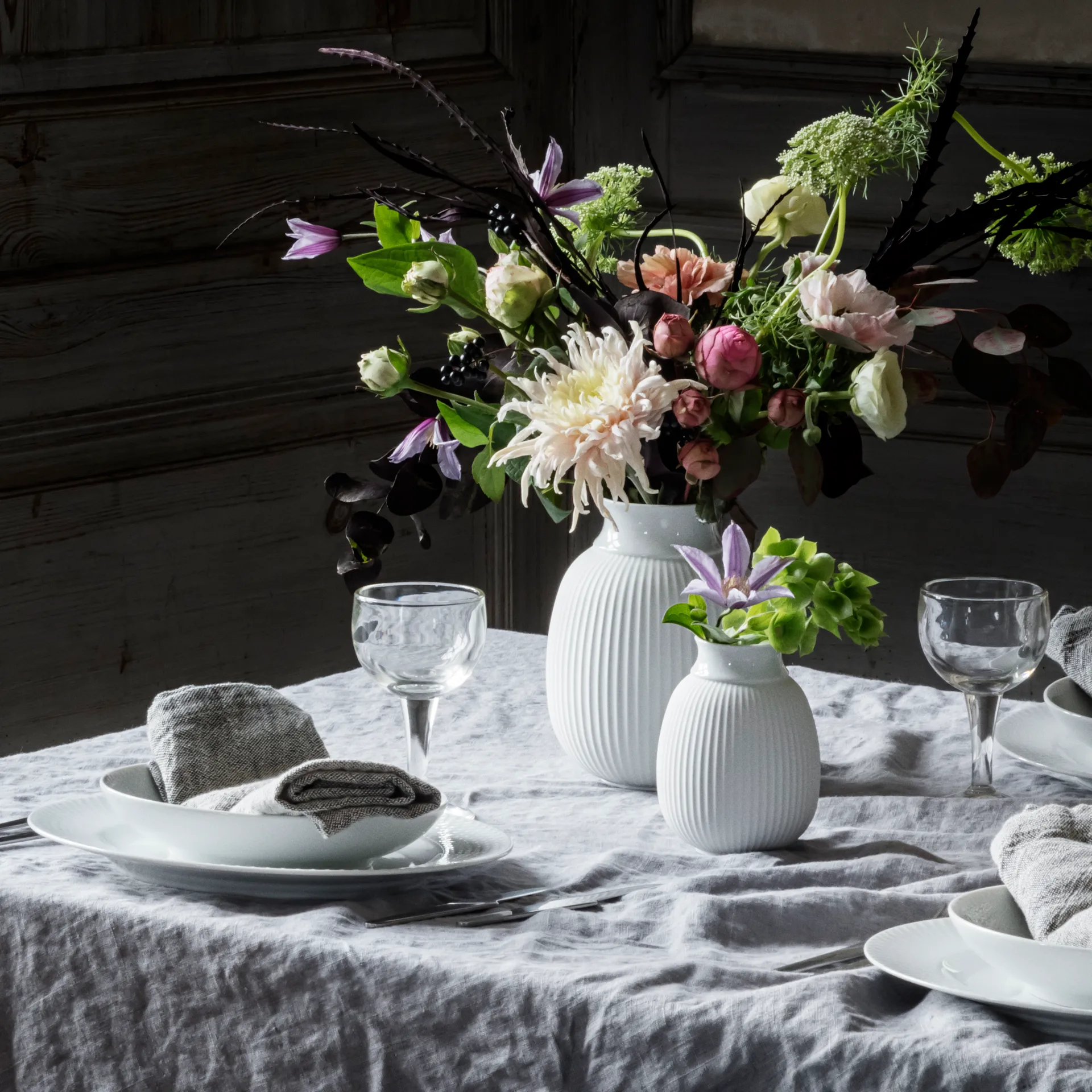 Lyngby Curve maljakko 12 cm, Valkoinen Lyngby Porcelæn