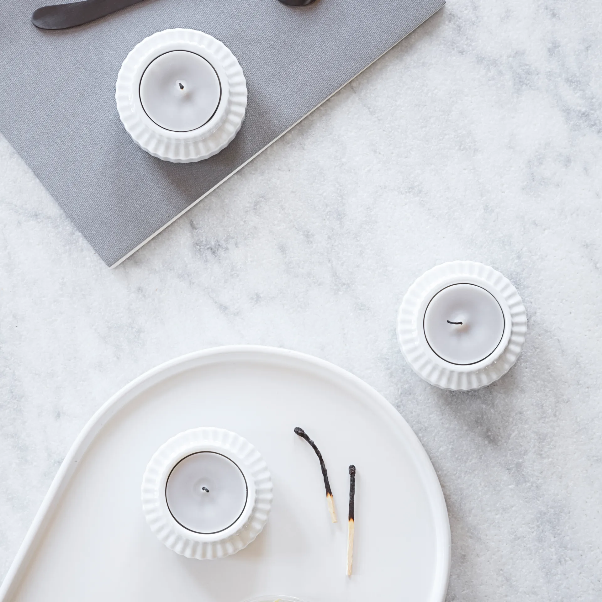 Lyngby kynttilälyhty Ø 6,5 cm 2-pakkaus, valkoinen Lyngby Porcelæn