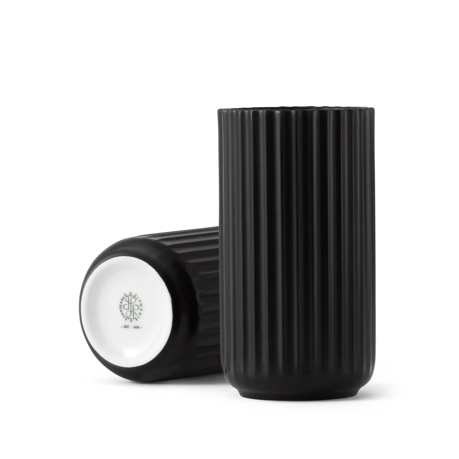 Lyngby maljakko musta matta, 15 cm Lyngby Porcelæn