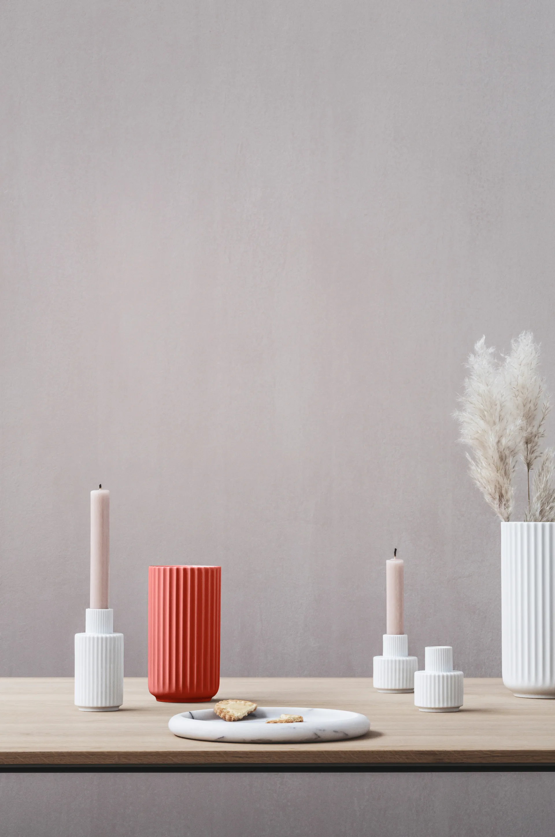 Lyngby maljakko, Punainen, 15,5 cm Lyngby Porcelæn