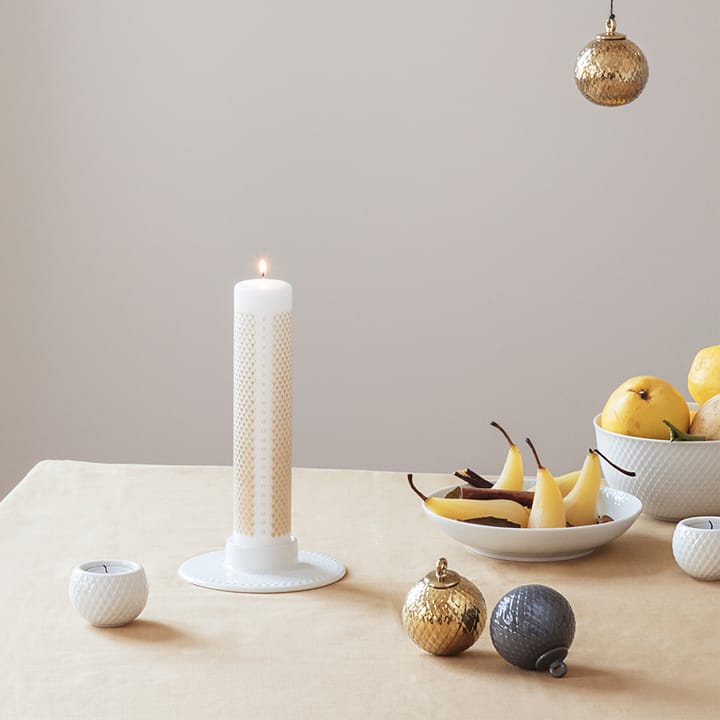 Rhombe AdventsvaaleaØ5 cm, Valkoinen Lyngby Porcelæn