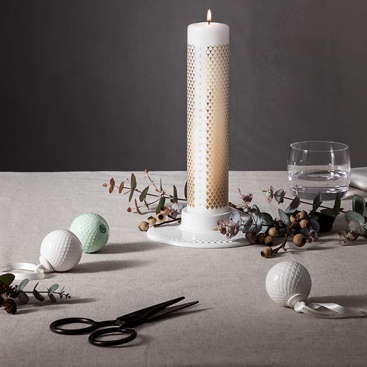 Rhombe AdventsvaaleaØ5 cm, Valkoinen Lyngby Porcelæn