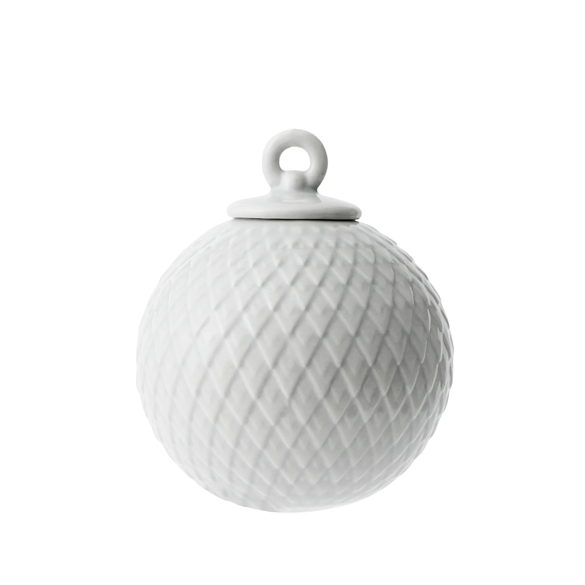 Rhombe joulupallo Ø 7 cm, valkoinen Lyngby Porcelæn
