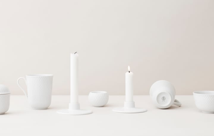 Rhombe kynttilänjalka 3 cm - Valkoinen - Lyngby Porcelæn