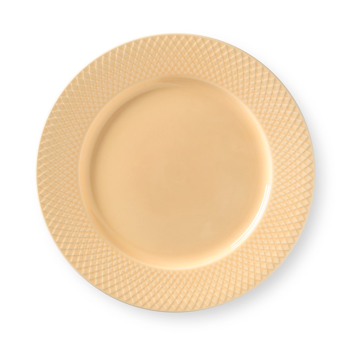 Lyngby Porcelæn Rhombe lautanen hiekka 27 cm | Skandinaavinen Sisustus | Ruokalautaset | Keltainen