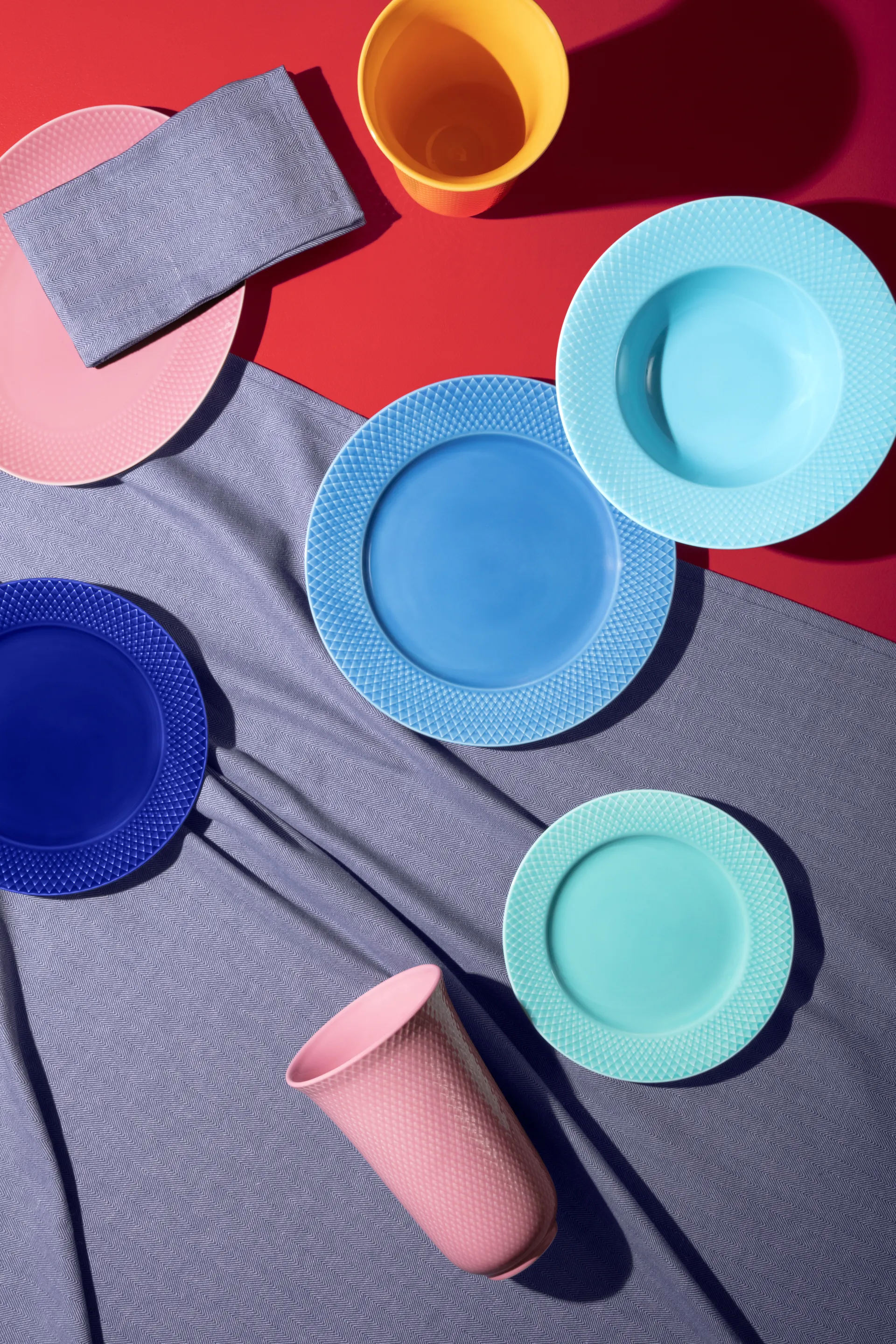 Rhombe syvä lautanen Ø 24,5 cm, Turkoosi Lyngby Porcelæn