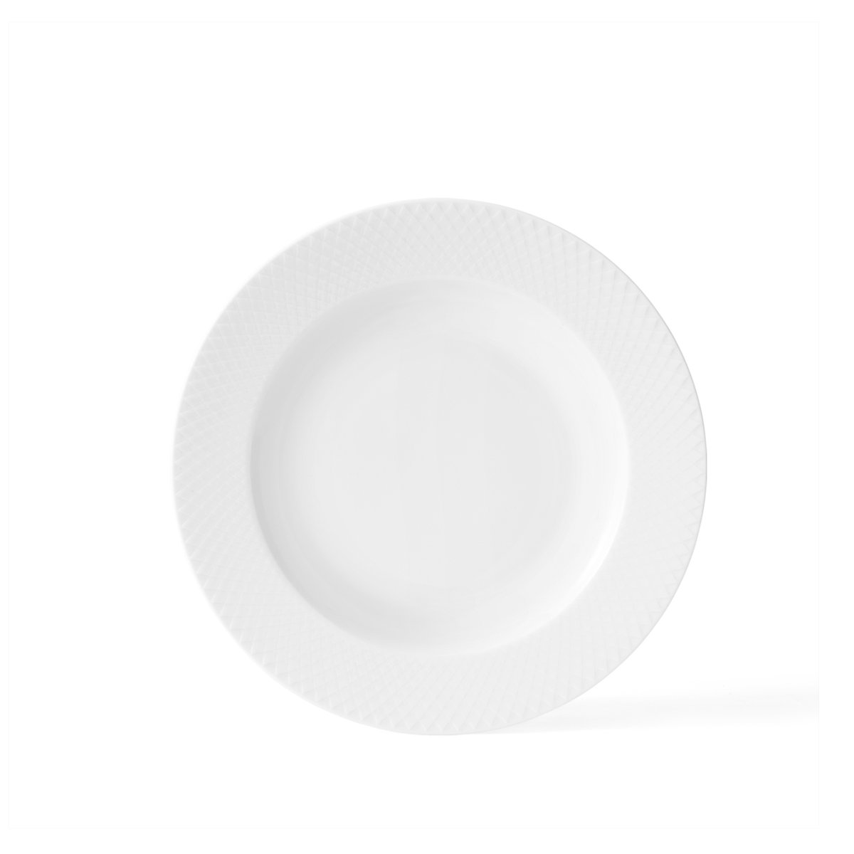 Lyngby Porcelæn Rhombe syvä lautanen valkoinen Ø 23 cm