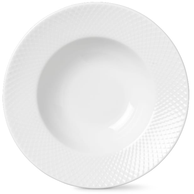 Rhombe syvä lautanen, valkoinen - Ø 24,5 cm - Lyngby Porcelæn