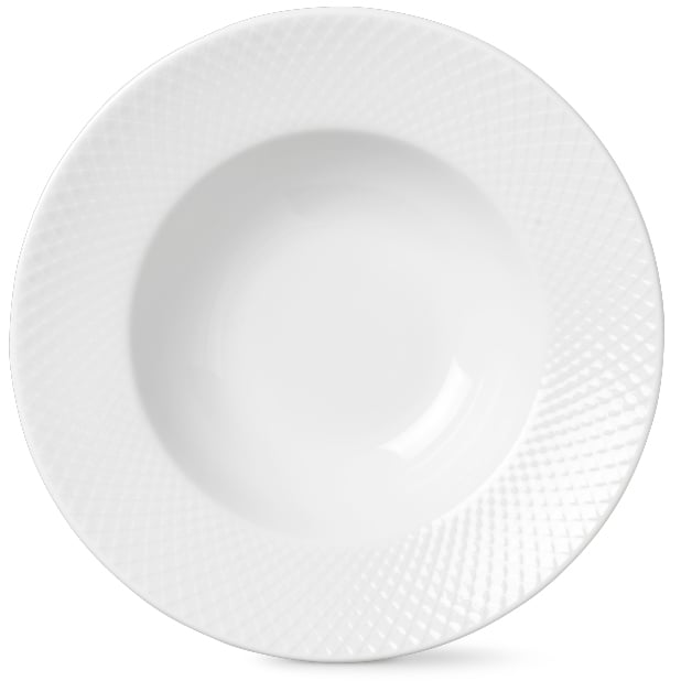 Lyngby Porcelæn Rhombe syvä lautanen valkoinen Ø 24,5 cm