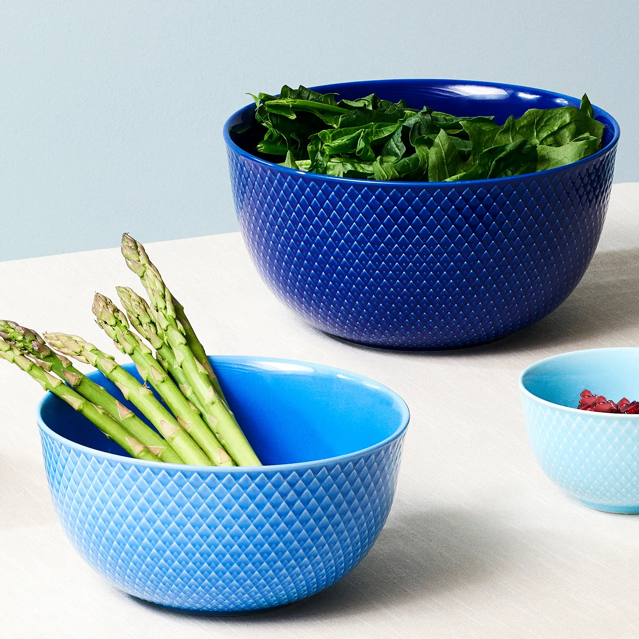 Rhombe tarjoilukulho Ø22 cm, Tummansininen Lyngby Porcelæn