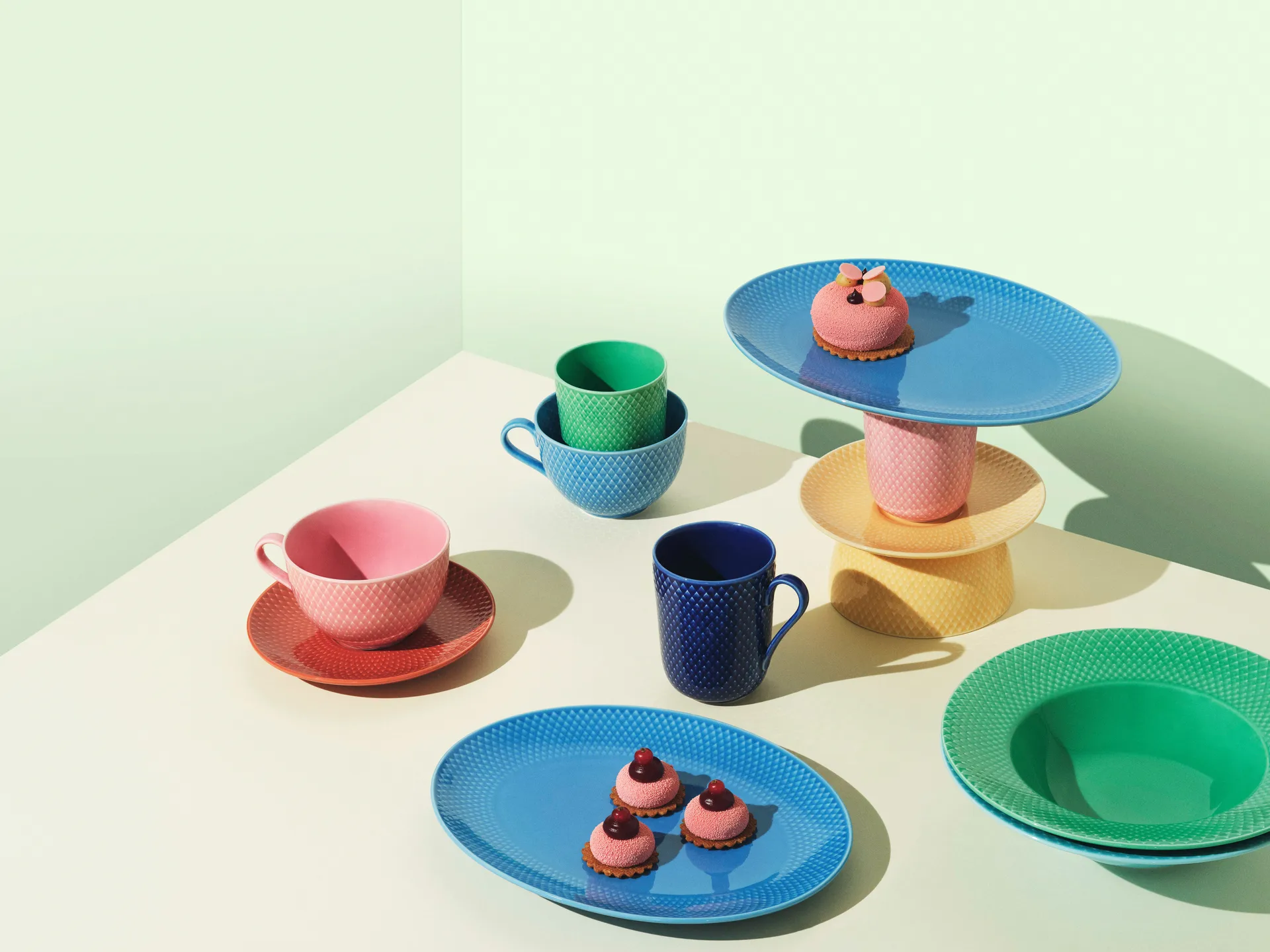 Rhombe tarjoiluvati, ovaali 21,5x28,5 cm, Sininen Lyngby Porcelæn