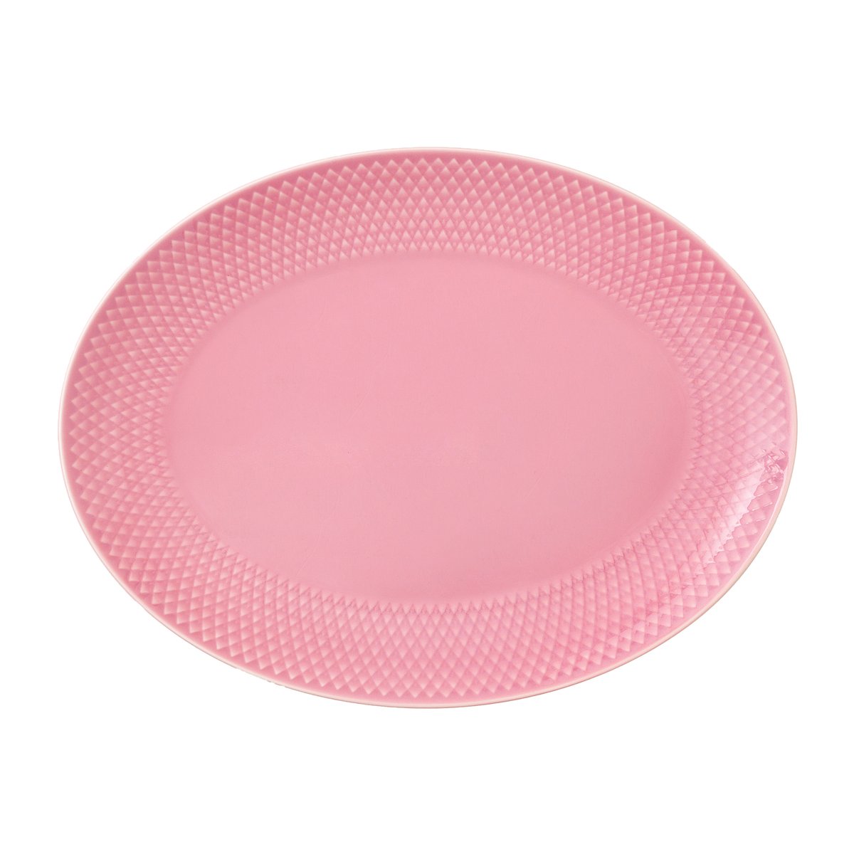 Lyngby Porcelæn Rhombe tarjoiluvati, ovaali 21,5x28,5 cm Vaaleanpunainen