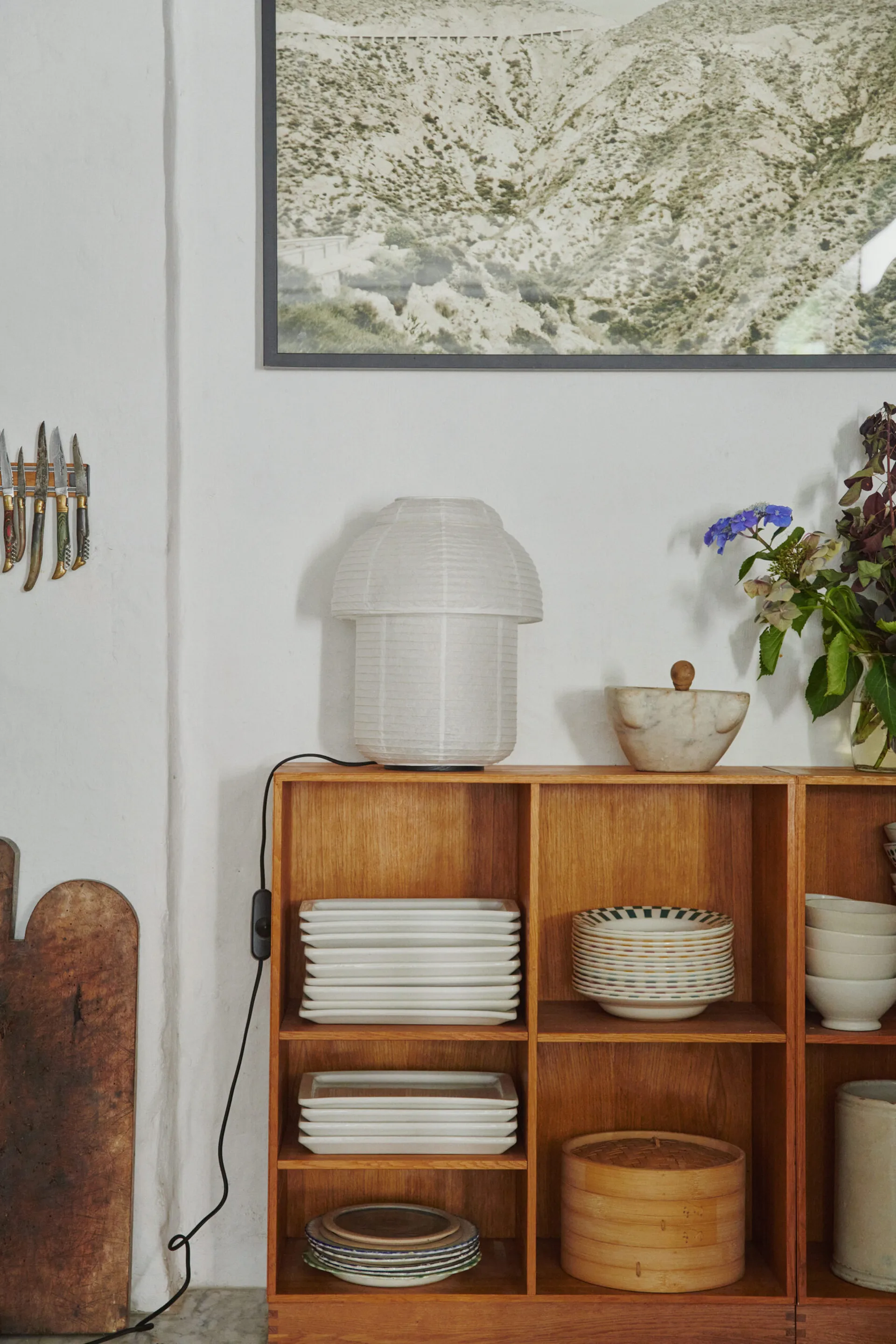 Papier Double pöytävalaisin Ø30 cm, White Made By Hand