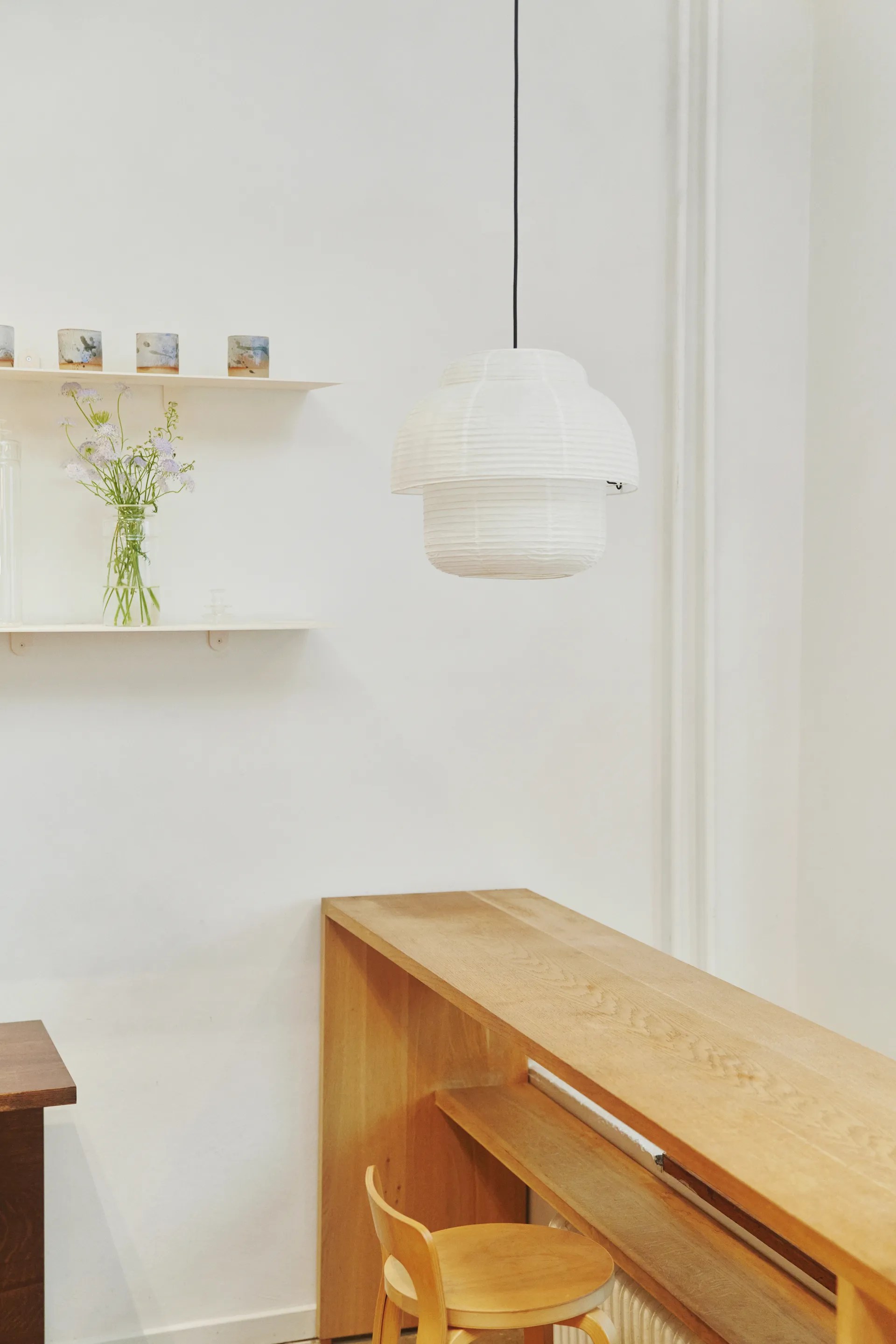 Papier Double riippuvalaisin Ø40 cm, White Made By Hand