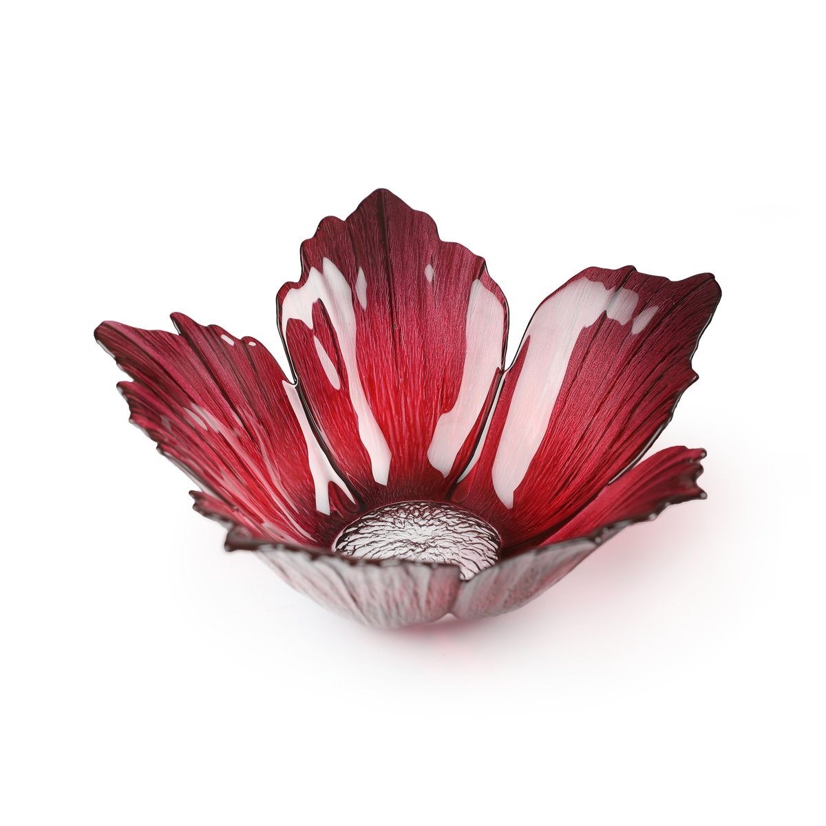 Målerås glasbruk Fleur lasikulho punaroosa iso Ø23 cm