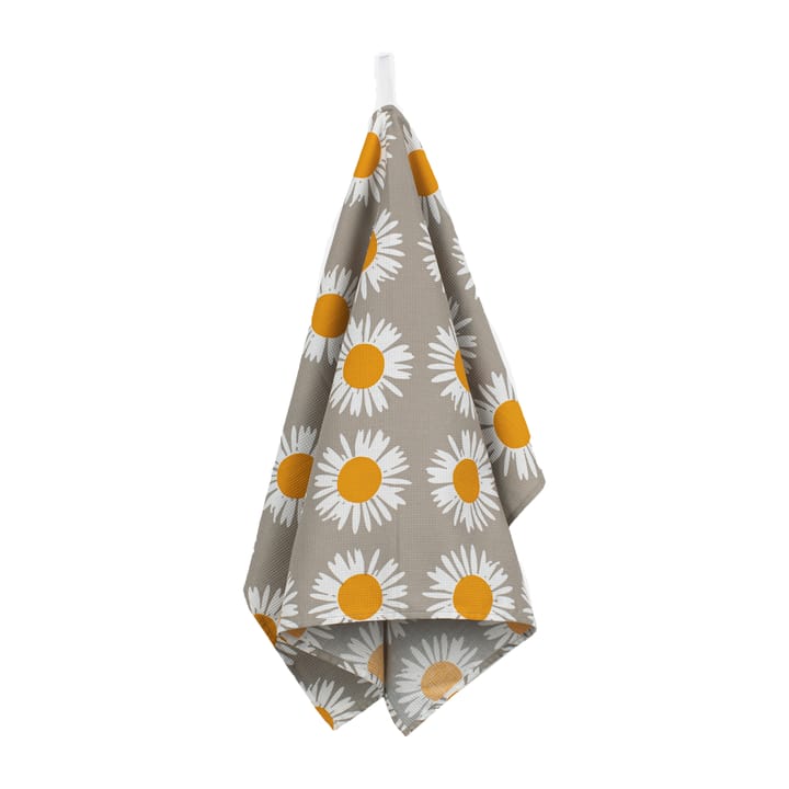 Auringonkukka keittiöpyyhe 47 x 70 cm - Beige-valkoinen - Marimekko