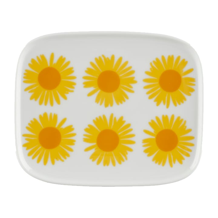 Auringonkukka lautanen 12 x 15 cm - Keltainen-valkoinen - Marimekko