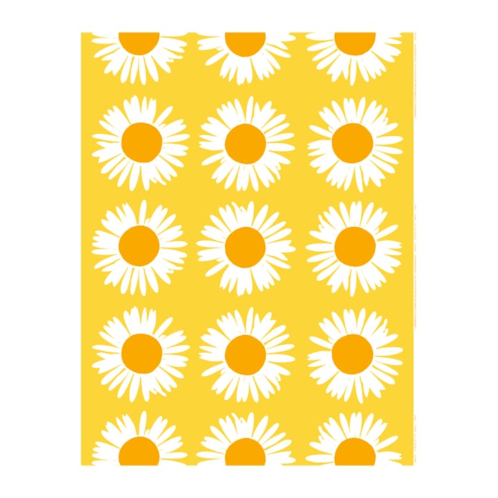 Auringonkukka puuvillakangas - Keltainen-valkoinen - Marimekko
