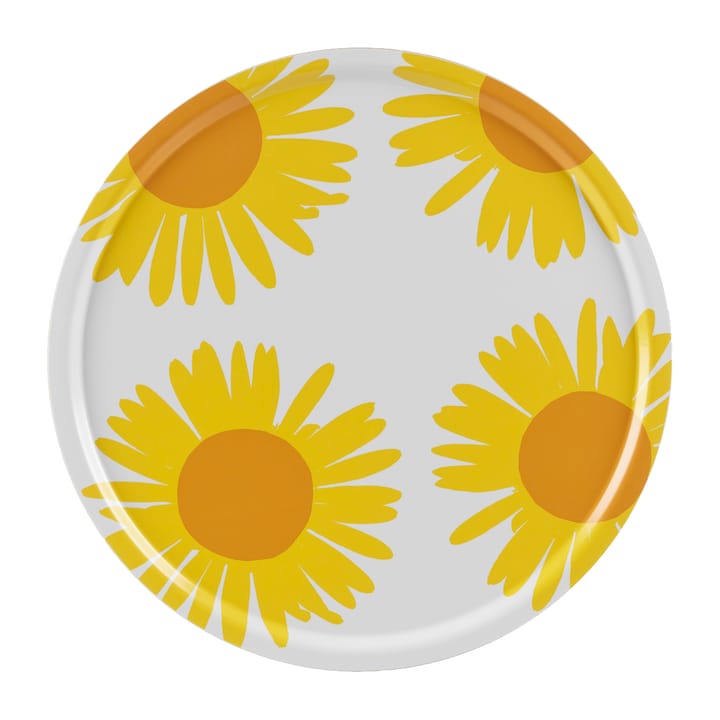 Auringonkukka tarjotin Ø 65 cm - Keltainen-valkoinen - Marimekko