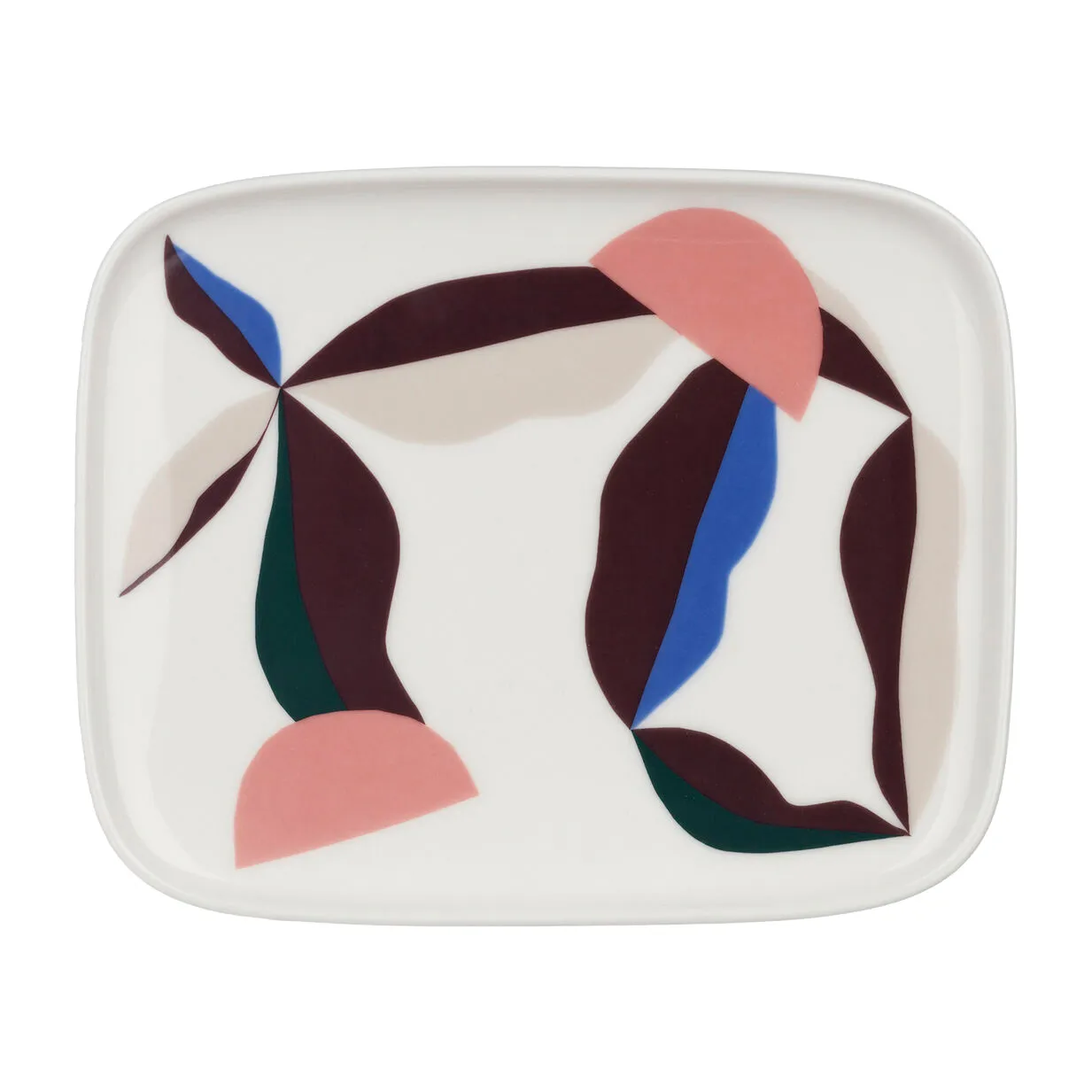 Berry lautanen 15 x 12 cm, White-blue-powder-darkwine Marimekko