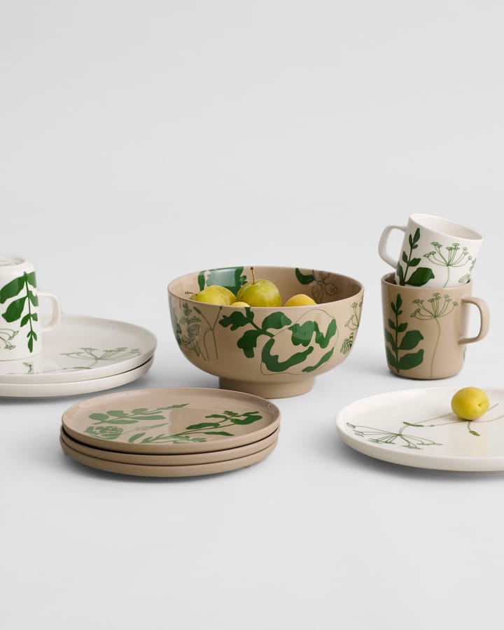 Elokuun Varjot -lautanen Ø 25 cm, Valkoinen-vihreä Marimekko