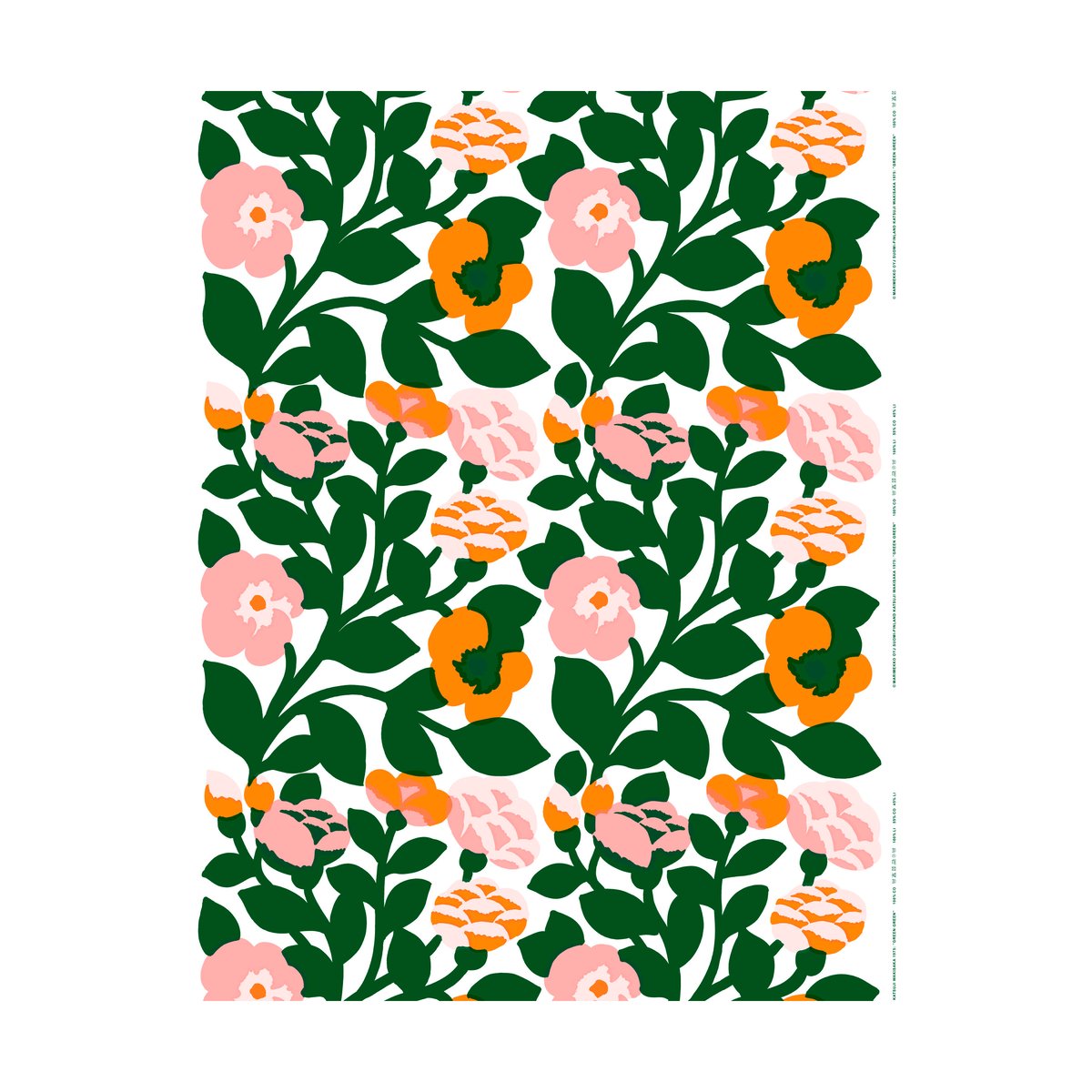 Marimekko Green green kangas Vihreä-oranssi | Skandinaavinen Sisustus | Kankaat & Metritavarat | Vihreä
