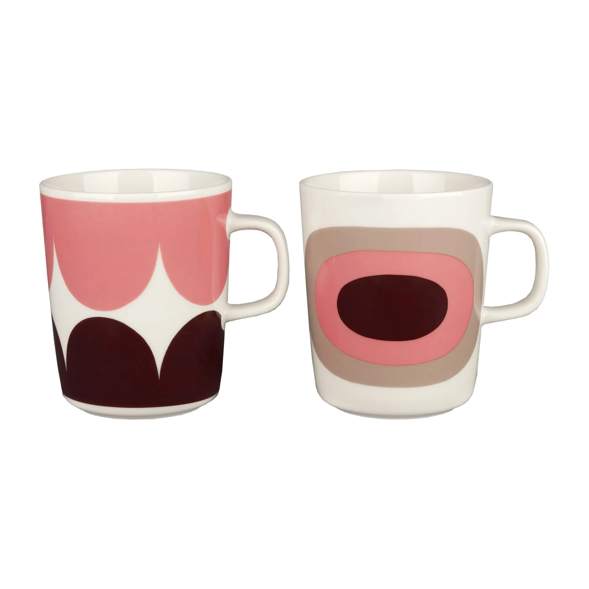 Härkä & Melooni -muki 25 cl 2-pakkaus, White-darkwine-powder-clay Marimekko