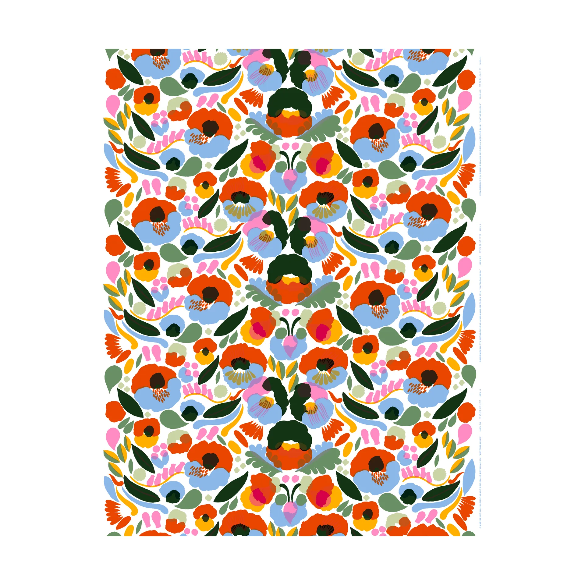 Hattarakukka kangas, Punainen Marimekko