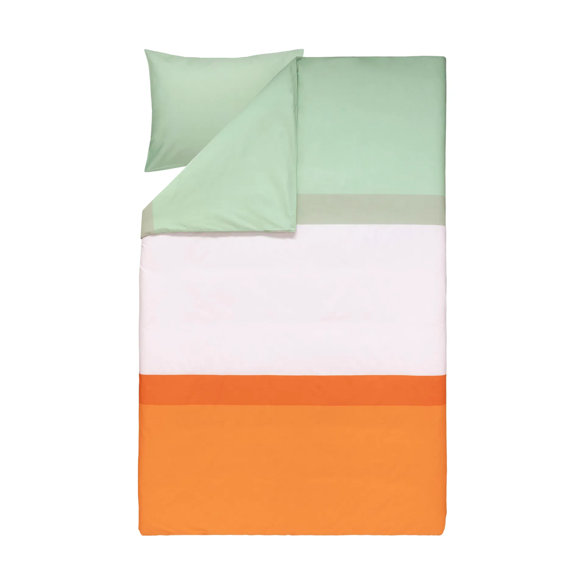 Hennika vuodevaatesetti 150x210 cm+50x60 cm, Orange-light pink-sage Marimekko