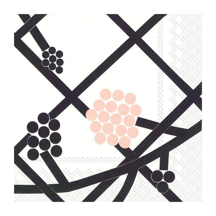 Hortensie lautasliina 40 x 40 cm 20-pakkaus - Valkoinen-musta - Marimekko