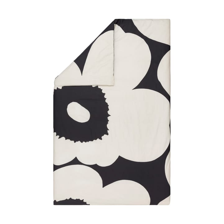Iso Unikko pussilakana 150x210 cm, Charcoal-off white Marimekko